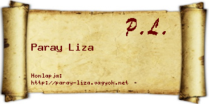 Paray Liza névjegykártya